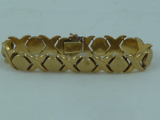 14KT GOLD HUGS & KISSES (X&O'S) BRACELET (1 of 5)