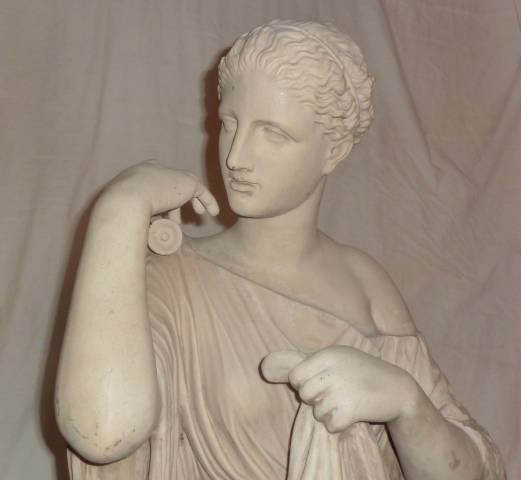 MID-CENTURY MARBLE DUST STATUE OF ROMAN WOMAN (1 of 4)