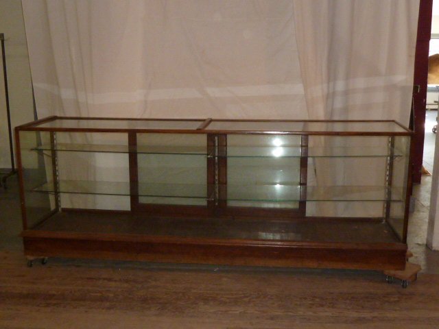 1900'S OAK & GLASS GENERAL STORE SHOW CASE (1 of 2)