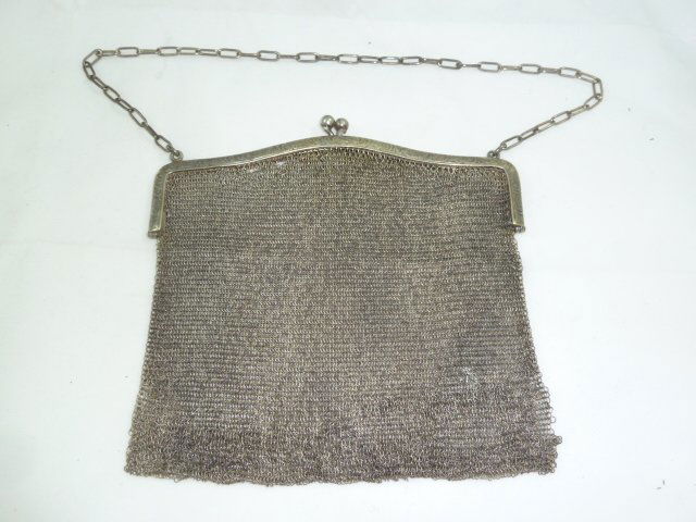 STERLING SILVER MESH HAND BAG (1 of 5)