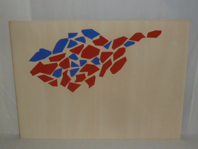 ROBERT GOODNOUGH LITHOGRAPH FULL SHEET: SHOWING A ROBERT GOODNOUGH (1917-2010) FULL SHEET LITHOGRAPH "RED & BLUE" . MEASURES 30" BY 22" . AS FOUND ESTATE CONDITION.PLEASE USE PHOTOS AS PART OF THE DESCRIPTION. THE ABSENCE OF A CONDITION REP