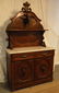 VICTORIAN MARBLE TOP SIDEBOARD CARVED DEER