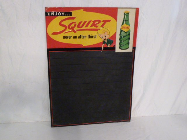 SQUIRT SODA DIE-CUT TIN DINER MENU BOARD (1 of 5)