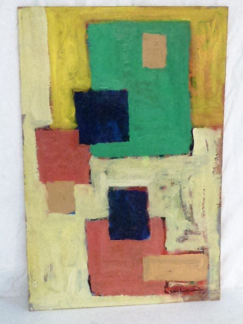 ABSTRACT IMPRESSIONISM ART WORK OIL ON PANEL SIGNED (1 of 6)