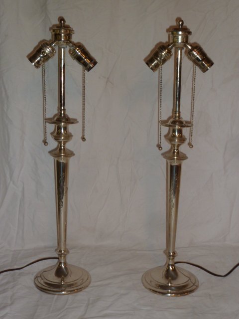 PR GORHAM STERLING CANDLESTICK LAMPS (1 of 6)