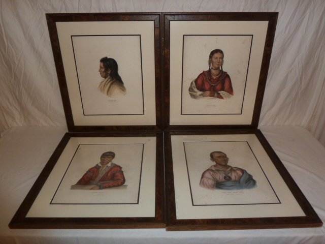 SET OF 4 NATIVE AMERICAN CHIEFS STEEL ENGRAVINGS (1 of 6)