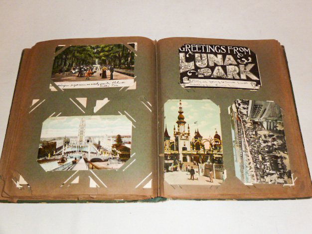 VINTAGE POST CARD ALBUM CONEY ISLAND ETC. (1 of 10)
