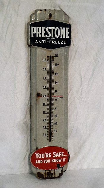 1940'S PRESTONE ANTI-FREEZE THERMOMETER (1 of 5)