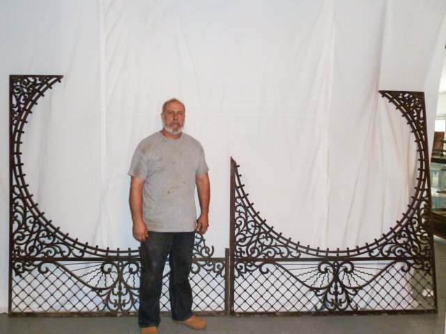 2 PANELS VICTORIAN OAK STICK & BALL FRETWORK: SHOWING TWO LARGE PANELS OF AMERICAN VICTORIAN OAK STICK & BALL FRETWORK . ORIGINAL VARNISH EACH PANEL MEASURES , MISSING SOME PIECES ON ONE PANEL.MEASURES 71" BY 78" . AS FOUND ESTATE CONDITION.PLEAS