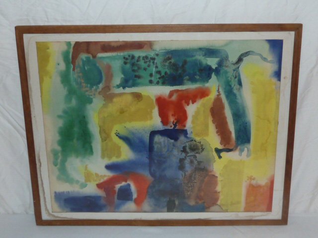 DZUBAS WATERCOLOR SIGNED IN MOMA MATISSE FRAME (1 of 6)
