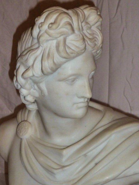 VINTAGE CARVED ROMAN EMPEROR MARBLE BUST (1 of 4)