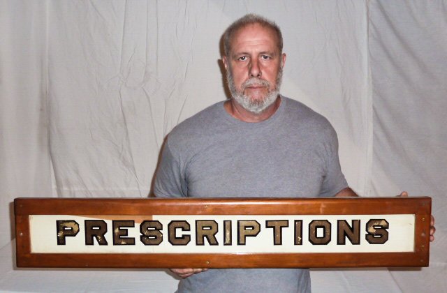 ANTIQUE PHARMACY "PRESCRIPTION" DISPLAY SIGN (1 of 2)