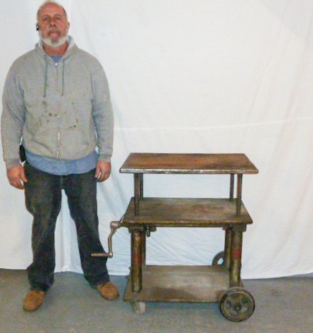 ADJUSTABLE "HIGH RISER" INDUSTRIAL ROLLING CART (1 of 7)