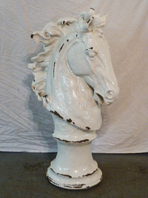 FAUX HORSE HEAD SCULPTURE SHAPE OF CHESS PIECE (1 of 5)