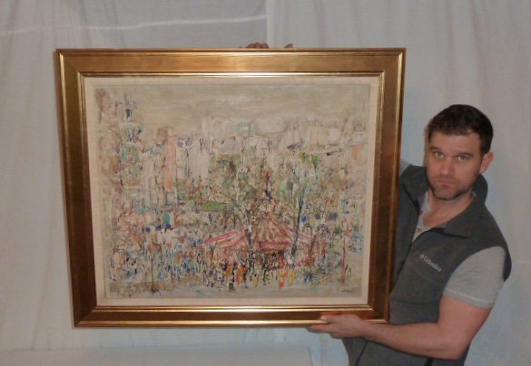 1920'S CAROUSEL IN PARIS JOHN WARD LOCKWOOD PAINTING (1 of 6)