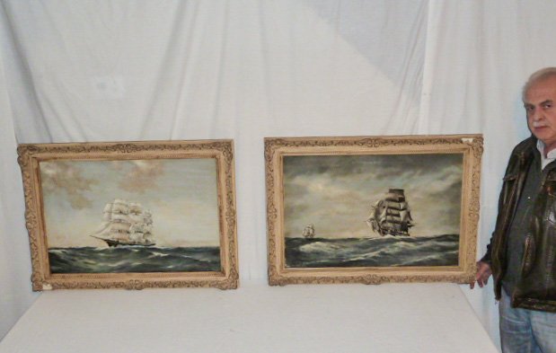 2 PAINTINGS CLIPPER SHIPS ZETLAND HUNT C.RAPHAEL (1 of 10)