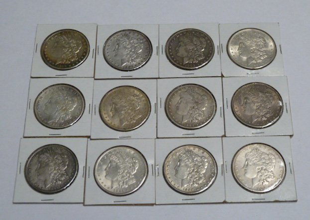 12 MORGAN SILVER DOLLARS 1881 - 1921 OLDEST DATE (1 of 4)