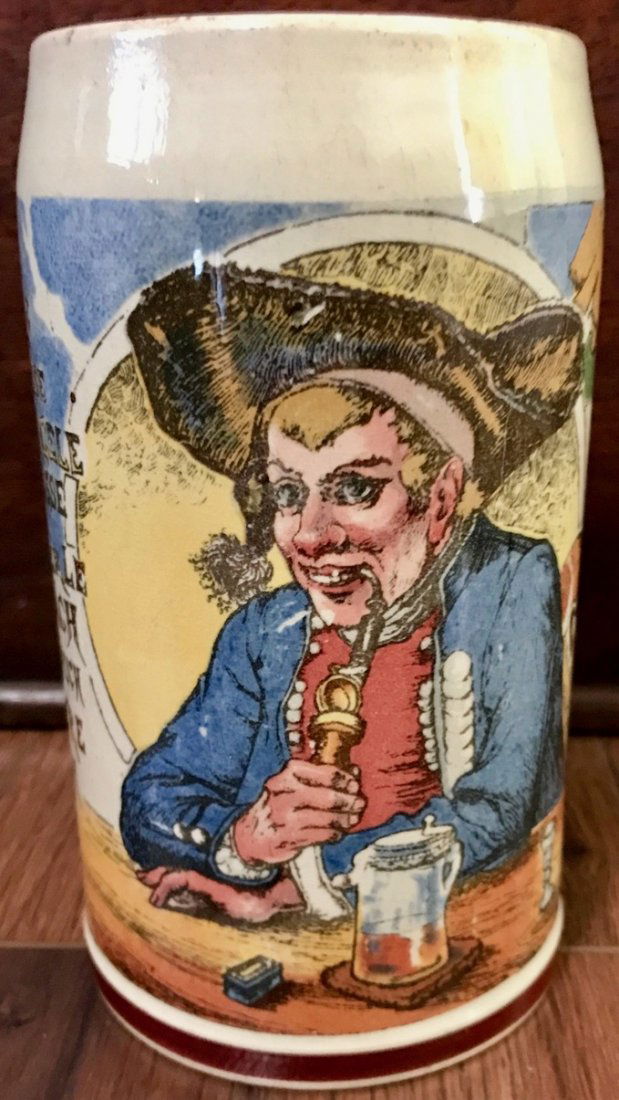 Mettlach German Beer Stein,Signed Heinrich Schlitt,1909 (1 of 5)