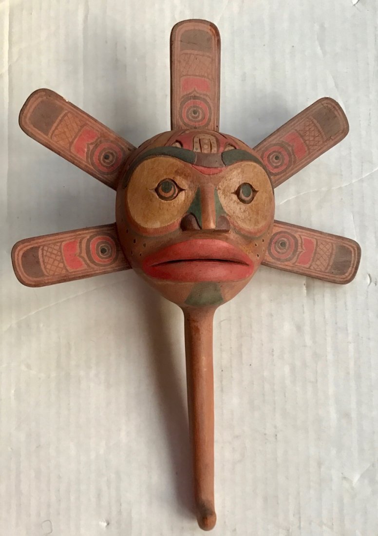 Northwest Coast Polychrome Dance Rattle (1 of 4)