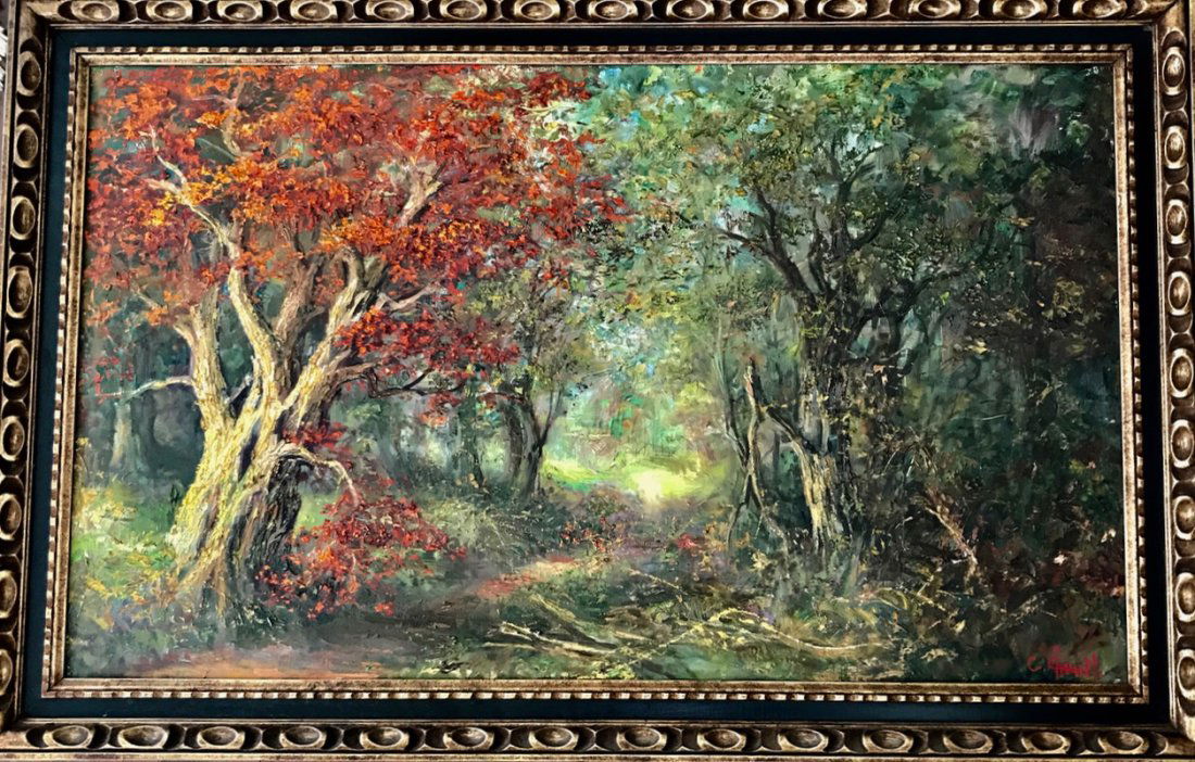 French Forest Landscape Oil Painting, Charles Chenet (1 of 5)