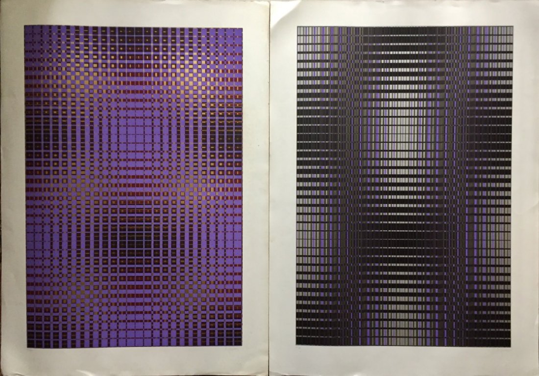 Modernist Op-Art Metallic Chrome Silkscreens, Goldberg (1 of 7)