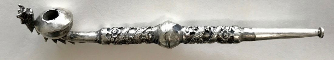 Chinese Silver Dragon Opium Pipe (1 of 3)
