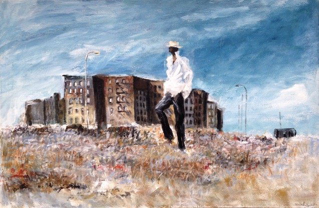 Urban African American Oil Painting, N.Y.C (1 of 3)