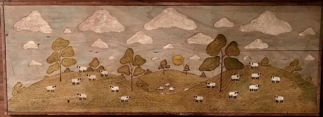 American Carved Folk Art And Painted Landscape Plaque (1 of 4)