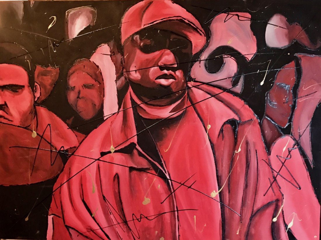 Biggie Smalls & Crew, Rapper Painting Notorious B.I.G. (1 of 3)