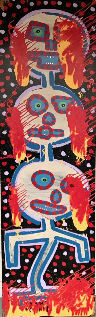 Southern Outsider Painting,Totem Pole, CATFISH MAN (1 of 4)