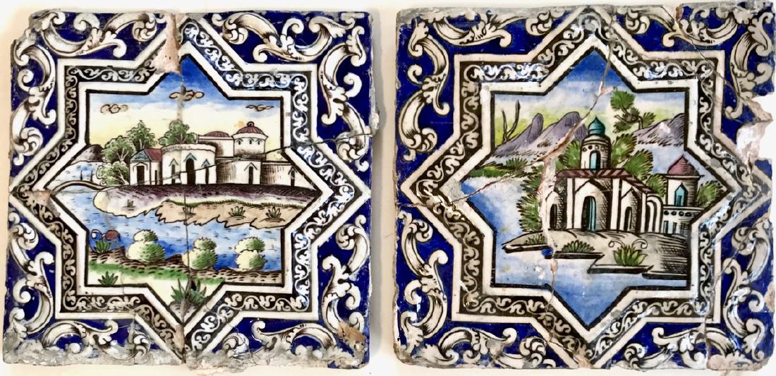 Persian Qajar Polychrome Tiles, Palace Landscape (2) (1 of 5)