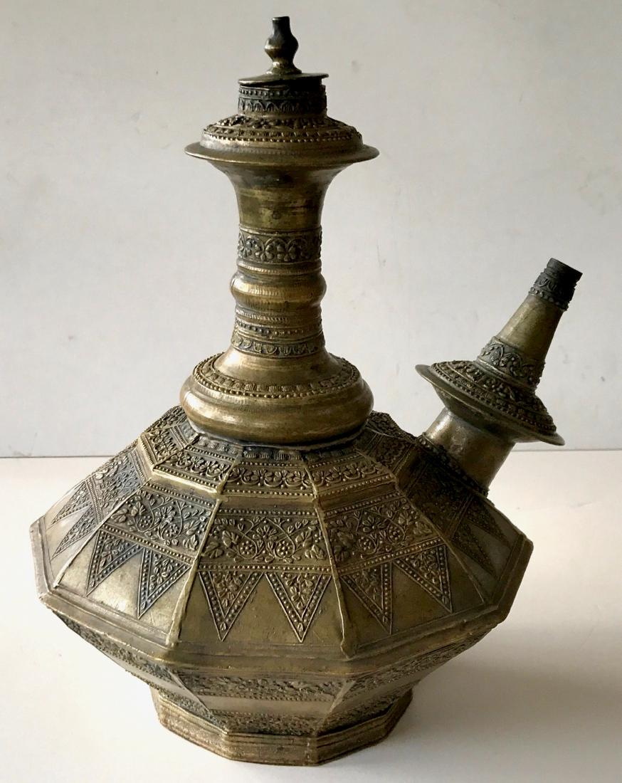Islamic Engraved Bronze Hookah Pipe Base, 19th Century (1 of 5)