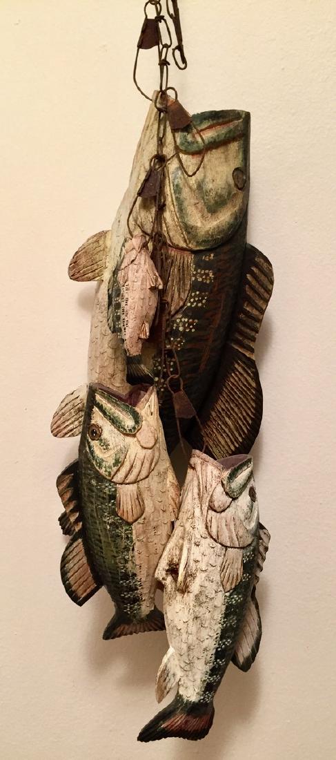 4 American Folk Art Carved & Painted Fish Decoy, 1950's (1 of 9)
