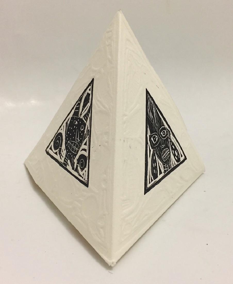 Modernist Linocut Pyramid Sculpture, Rendon (1 of 7)