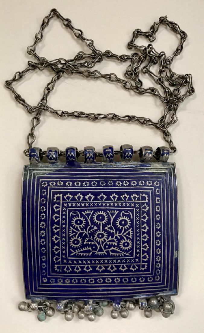 Islamic Multan Enameled Silver Pendant Necklace (1 of 5)