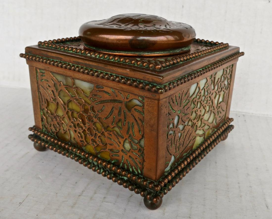 Tiffany Studios Bronze Grapevine Inkwell #845 (1 of 8)