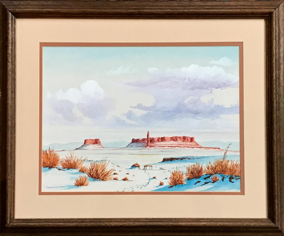 Robert Draper Navajo Painting, Southwest Mesa Landscape (1 of 3)