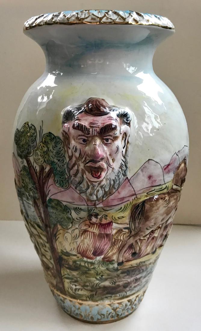 Capodimonte Urn with Classical Scene & Satan Heads, 18" (1 of 7)