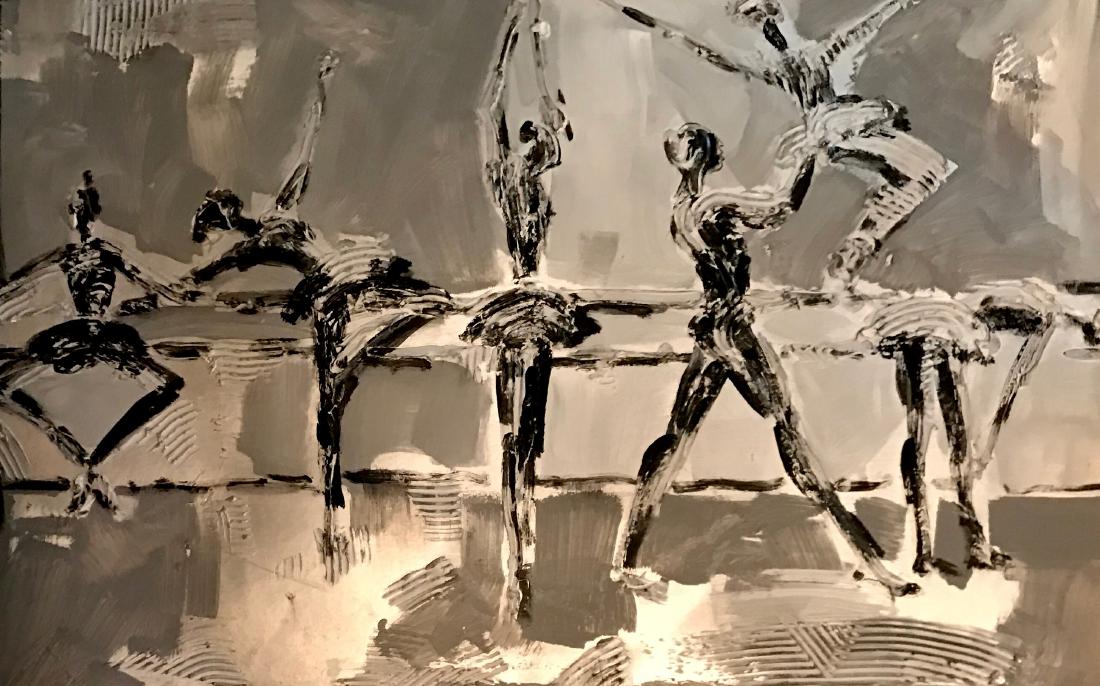 Modern Figural Abstract Impasto Painting, Signed 1963 (1 of 2)