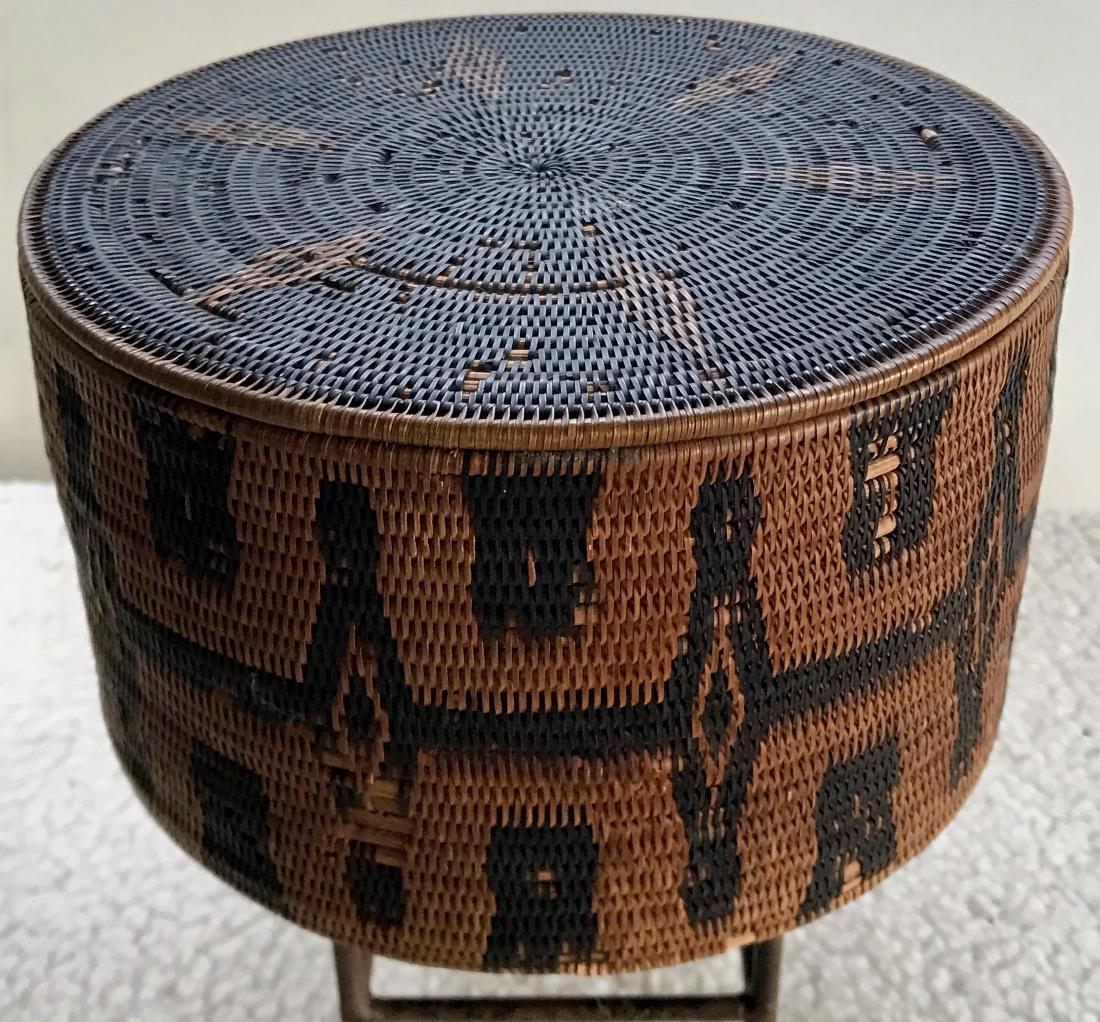 Native American Antique Woven Basket With Lid (1 of 6)
