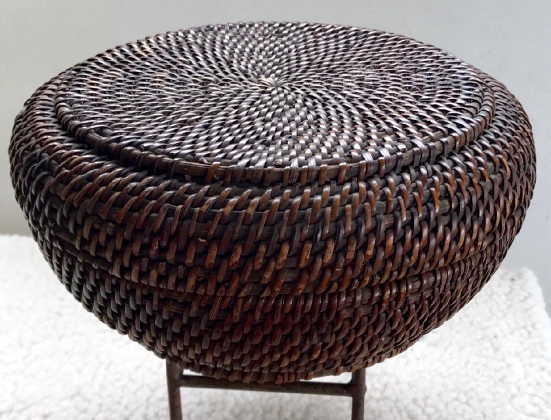 Antique Native American Indian Woven Basket With Lid (1 of 5)