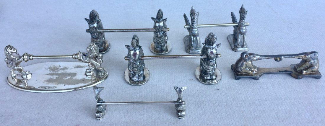Victorian Figural Animal Silver Plate Knife Rests (1 of 6)
