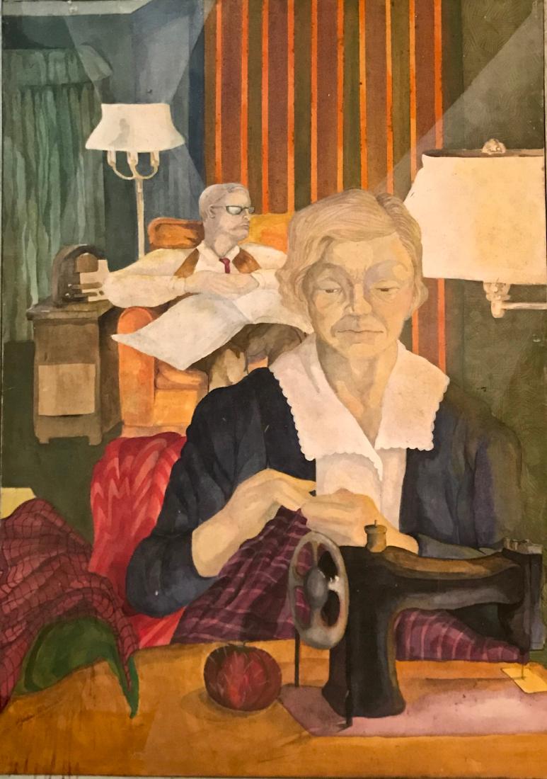 Mid-Century Woodstock N.Y. Interior Oil Painting,Signed (1 of 3)