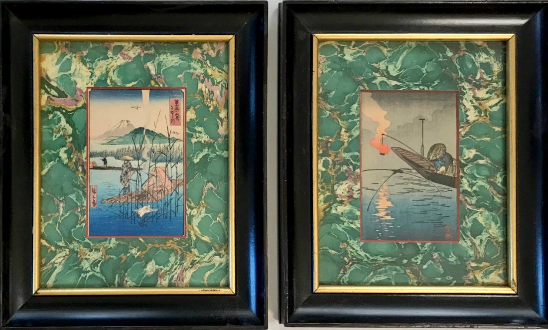 Two Japanese Ukiyo-e Landscape Woodblock Prints (1 of 4)