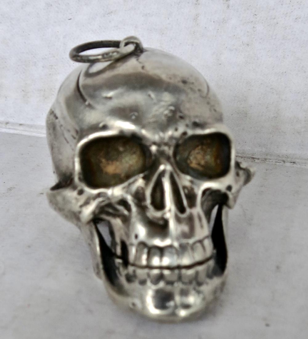 Sterling Silver Skull Pendant W/ Adam & Eve (1 of 6)