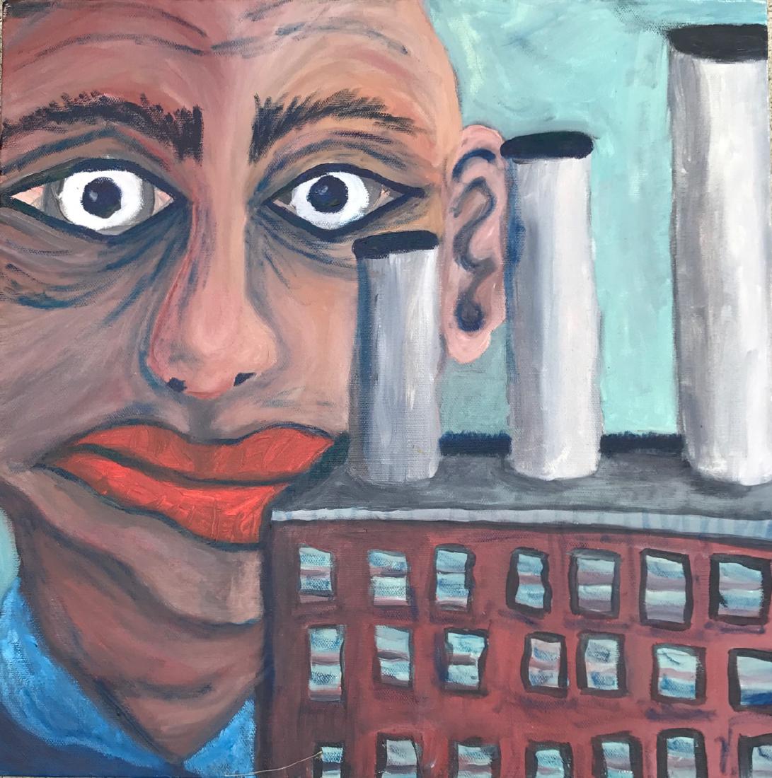 Industrial Detroit Painting "Smog", Alexander Buzzalini (1 of 1)