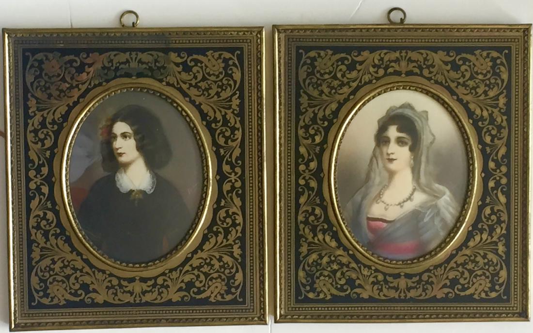 19th C. Miniature Paintings, E. Bonaparte & L. Montez (1 of 6)