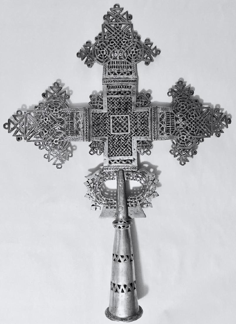 Ethiopian Coptic Processional Cross, 20" hgt. (1 of 2)