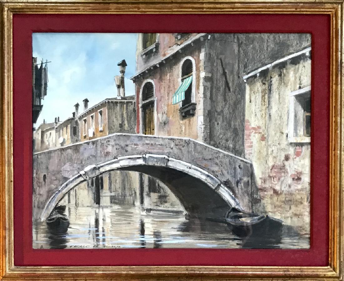 Venetian Canal Bridge Painting, Farago, 1966 (1 of 3)