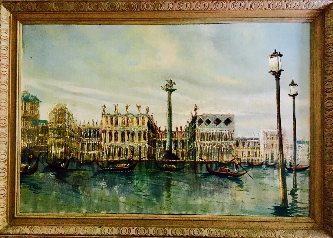 Piazza San Marco, Venetian Harbor Painting, A. Rao (1 of 4)